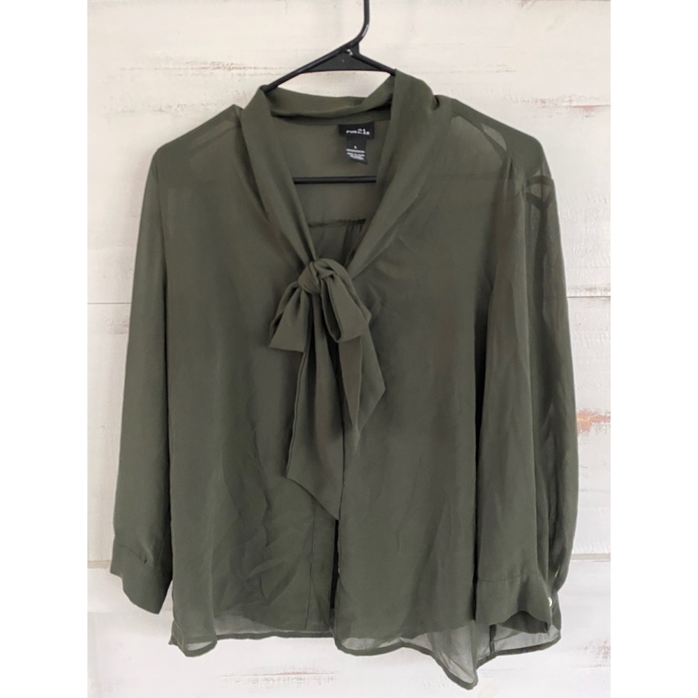 Rue21 Olive Green Blouse, Size L